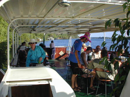 aboard the africian queen up the zambezi river